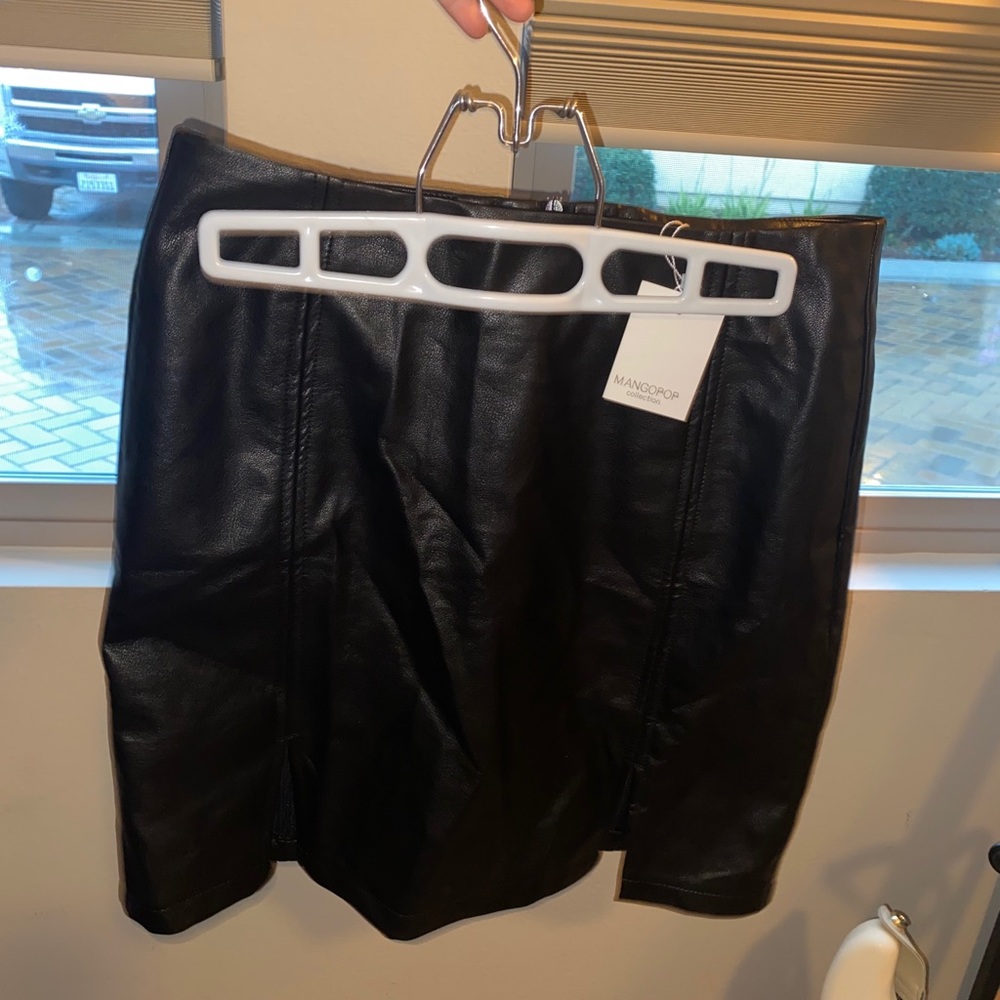 Black leather skirt